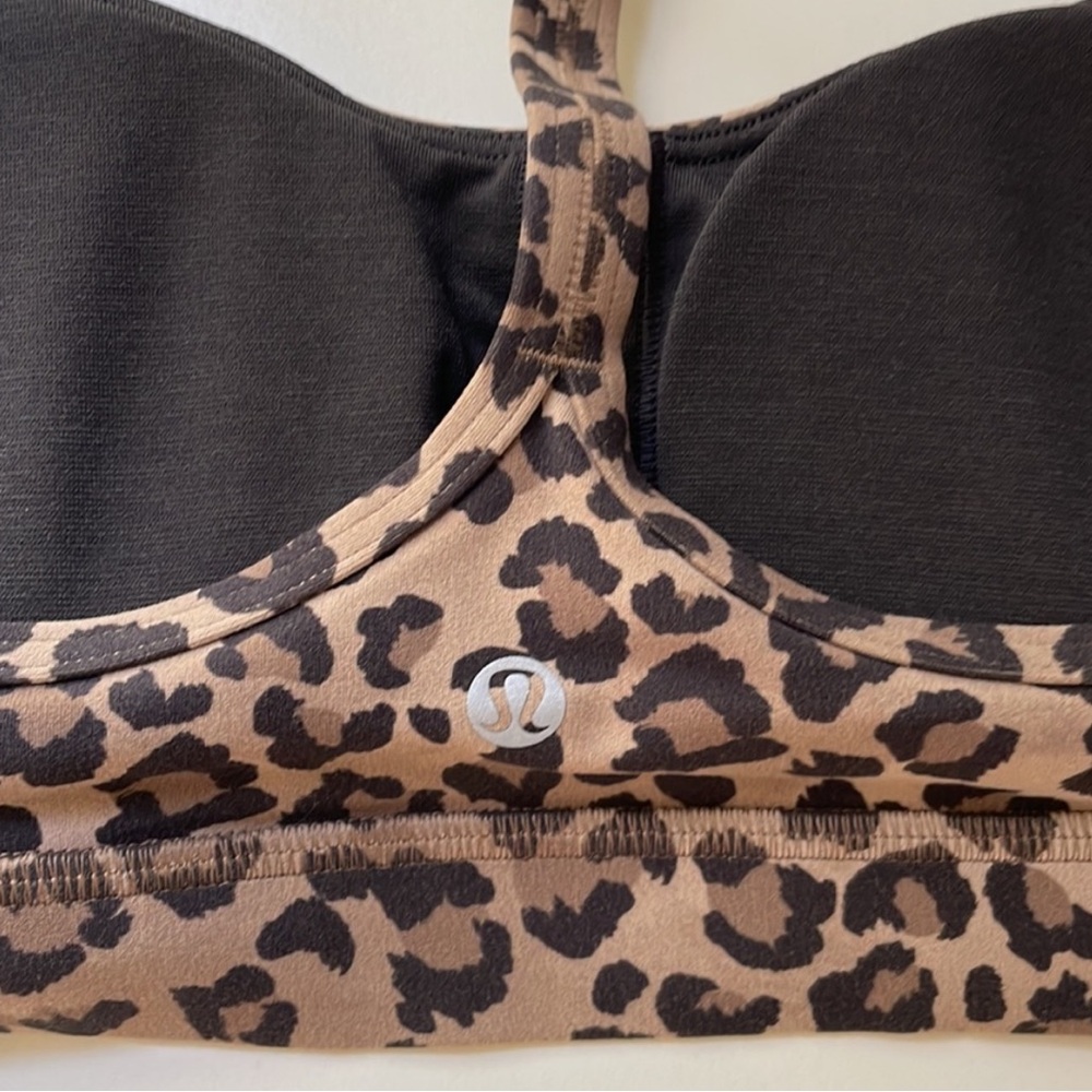 lululemon athletica Leopard Print Sports Bra - Tan and Black - Picture 6 of 6